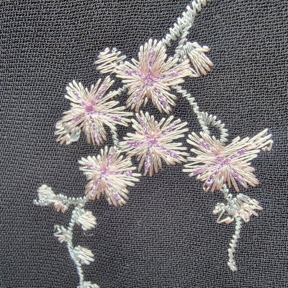 NWT - Fully Lined Black Dress Pink/White Embriodered (Sz 14) - Picture 3 of 9